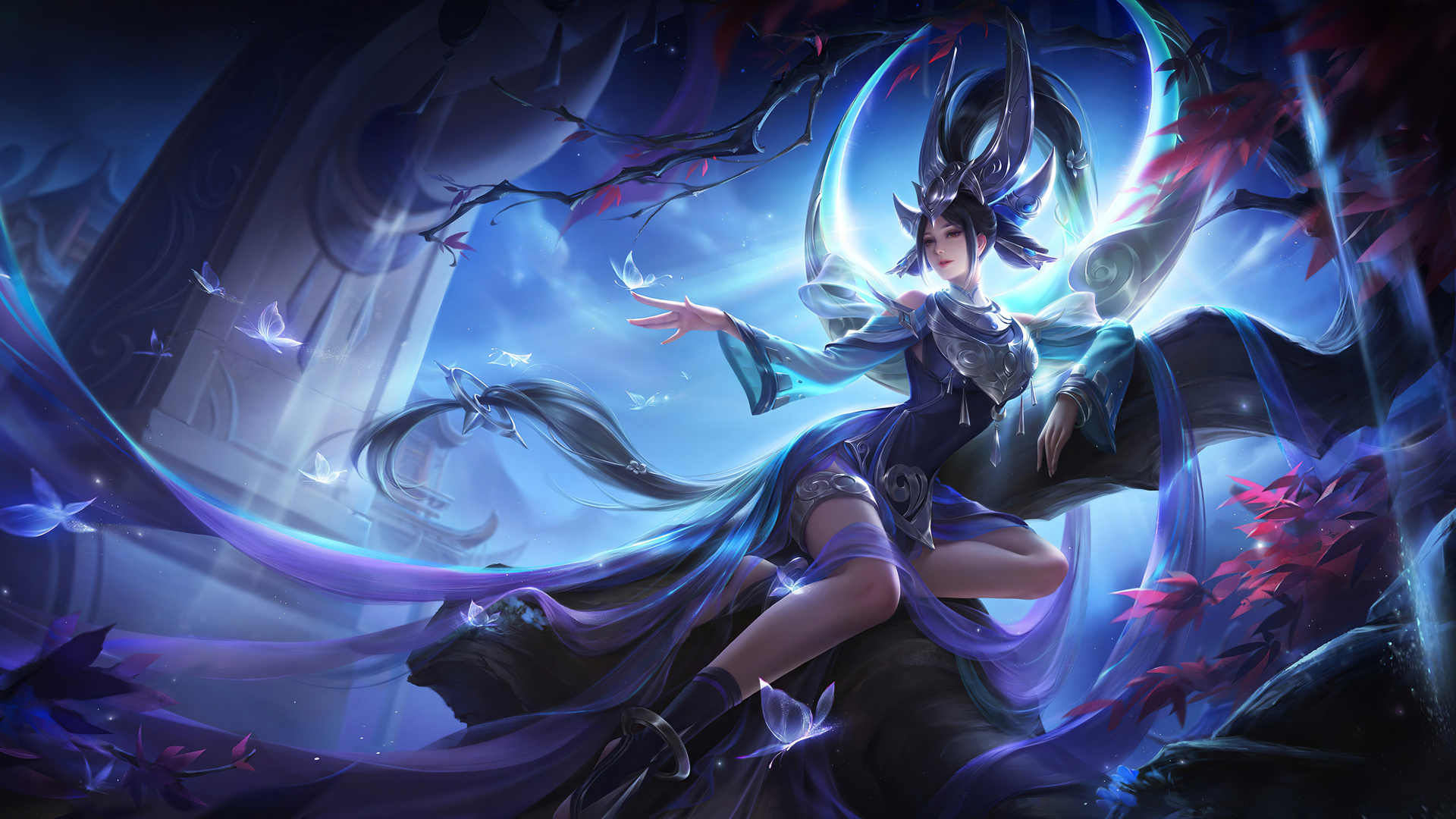 Обои бабочка фэнтези арт, фантастическое искусство, арт, артист, произведение искусства в разрешении 1920x1080