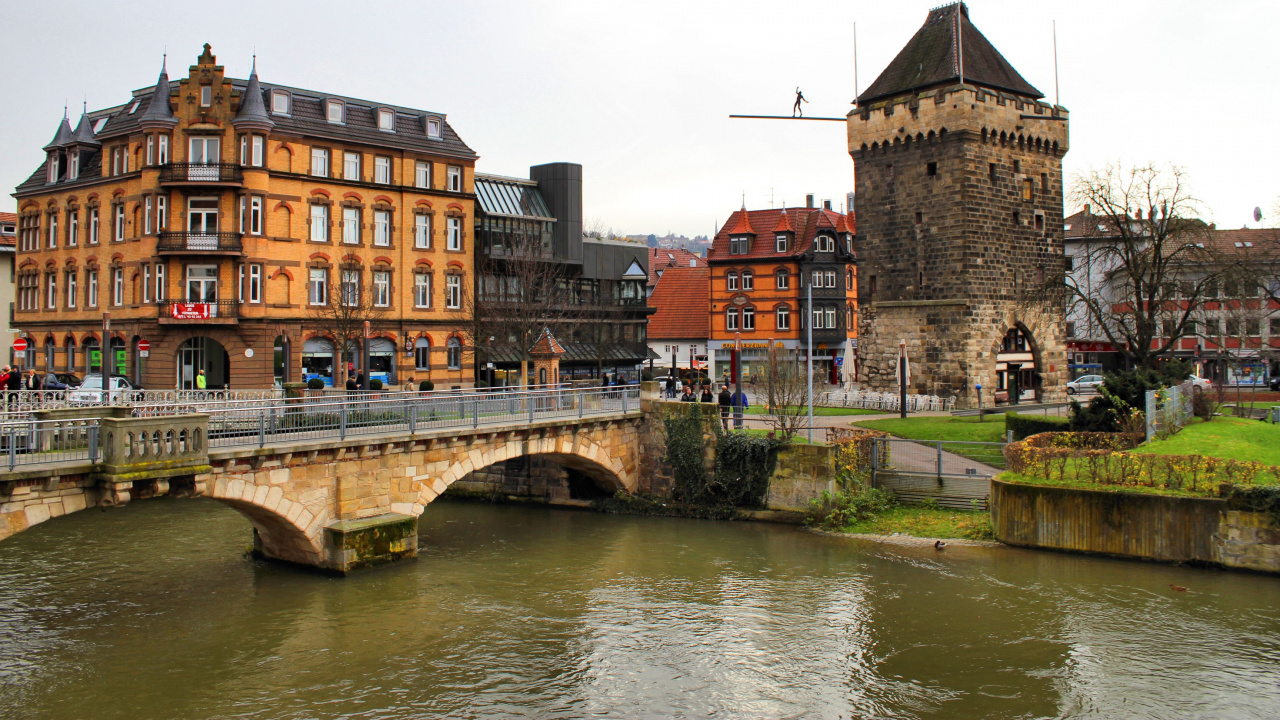 Обои отеля schelztor, водный путь, мост, реки, городок в разрешении 1280x720