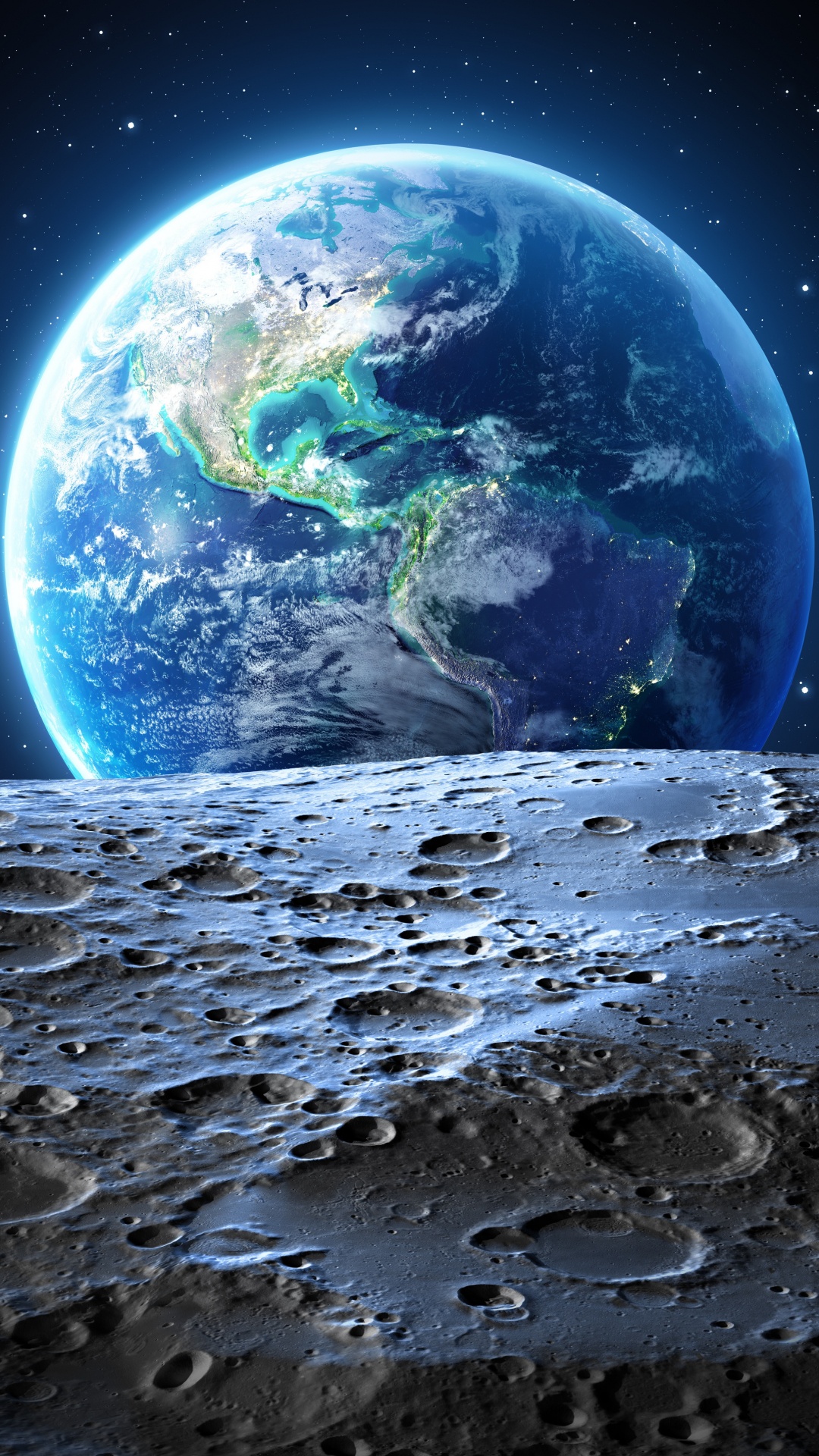 Обои земля, луна, Соединенные Штаты, планета, иллюстрация в разрешении 1080x1920