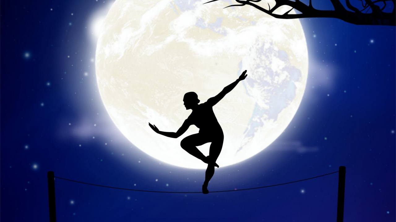 Обои лунный свет, небесное явление, космос, астрономический объект, ночь в разрешении 1280x720