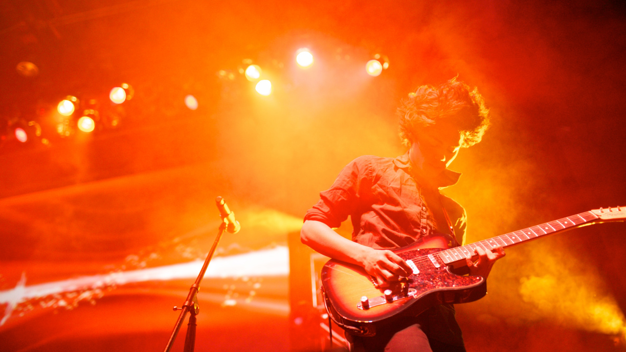 Обои гитара, музыкант, концерт, Представление, развлечение в разрешении 1280x720