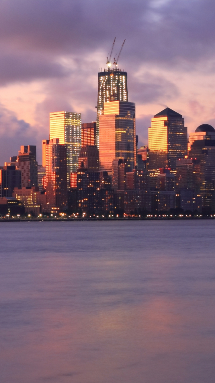 Обои линия горизонта, небоскреб, город, городской пейзаж, городской район в разрешении 750x1334