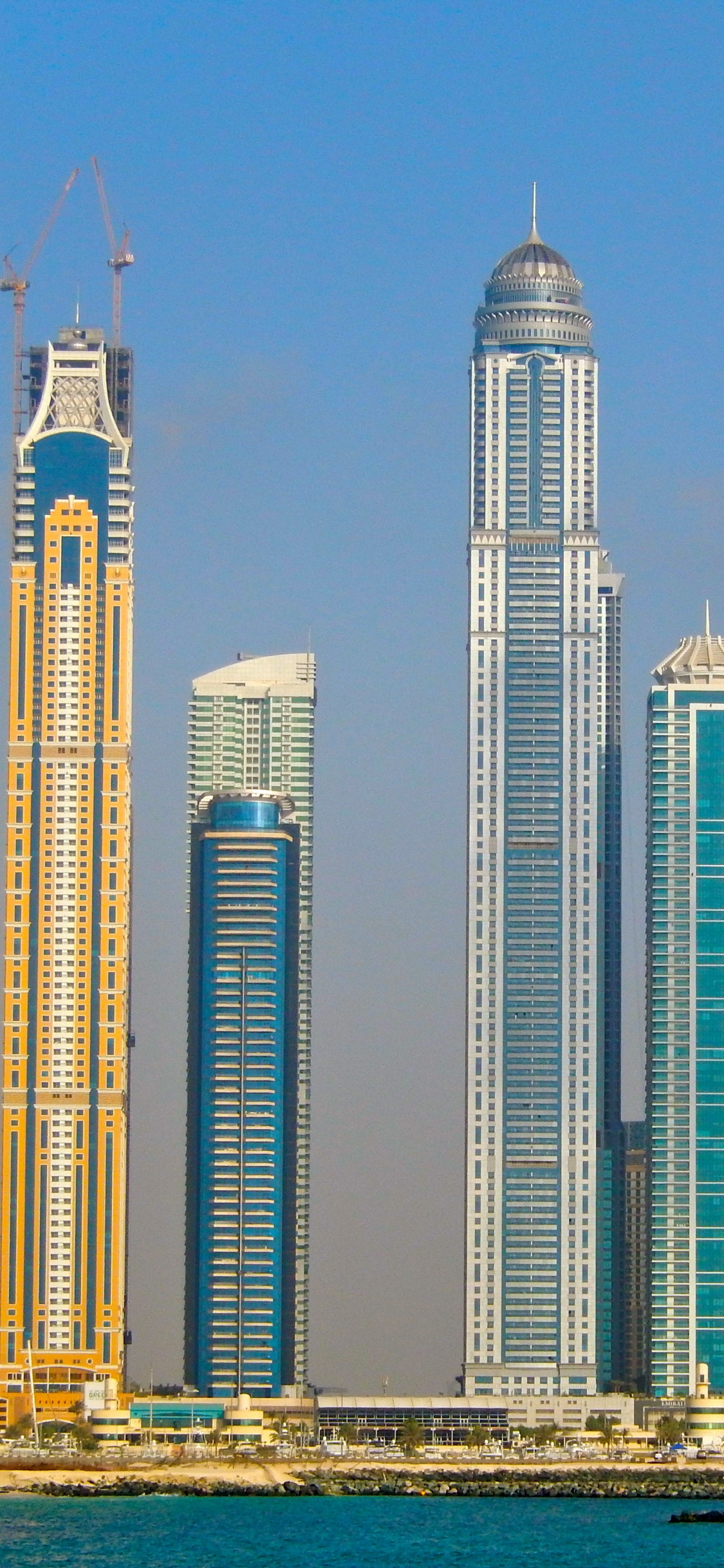 Обои Бурдж Халифа, небоскреб, город, городской пейзаж, линия горизонта в разрешении 1125x2436