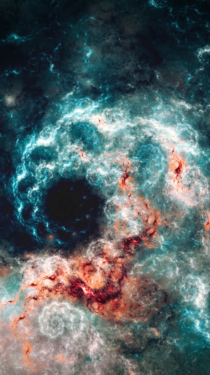 Обои смартфон, астрономический объект, вода, фрактал, бирюза в разрешении 720x1280