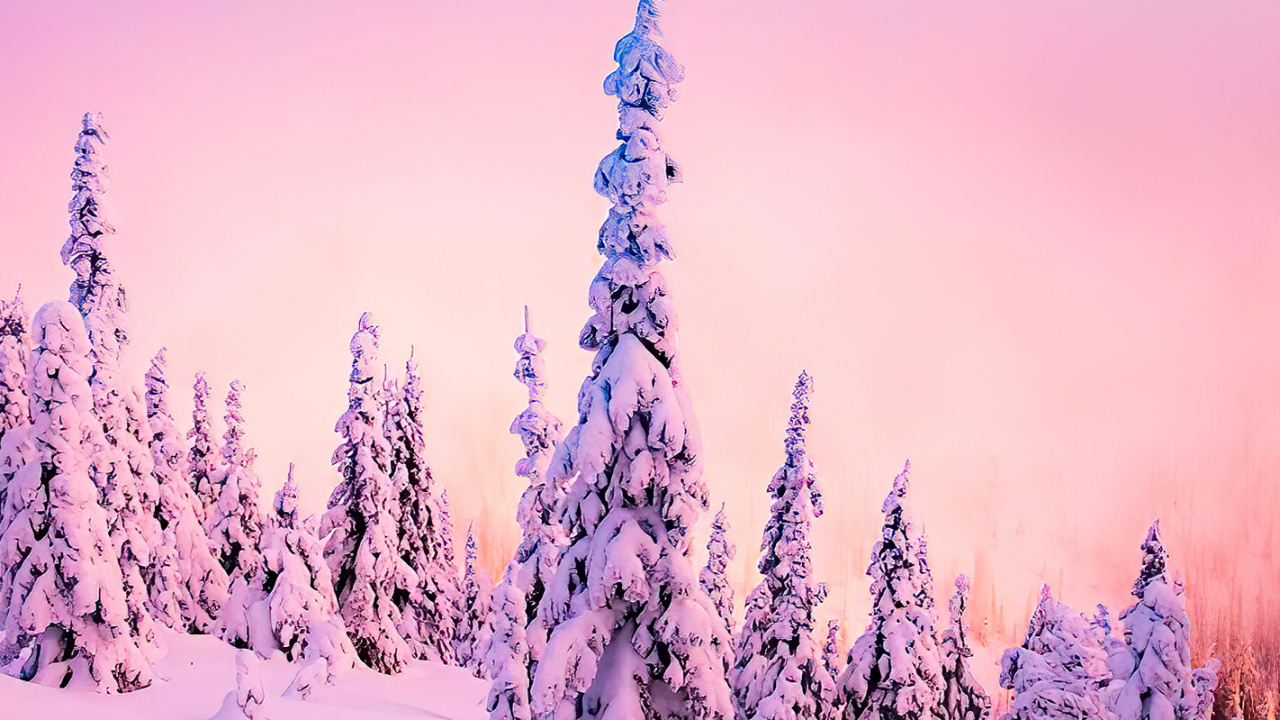 Обои зима, атмосфера, облако, растение, снег в разрешении 1280x720