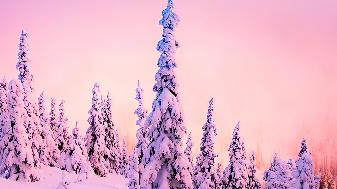 Обои зима, атмосфера, облако, растение, снег в разрешении 1366x768