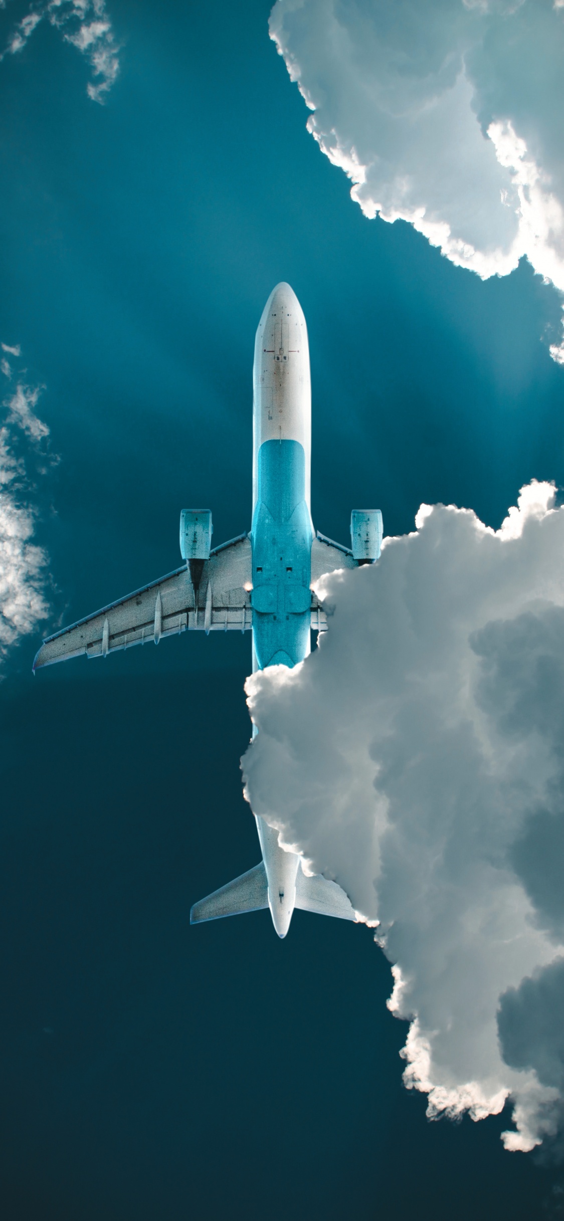 Обои полет, самолет, самолеты, авиация, реактивный самолет в разрешении 1125x2436