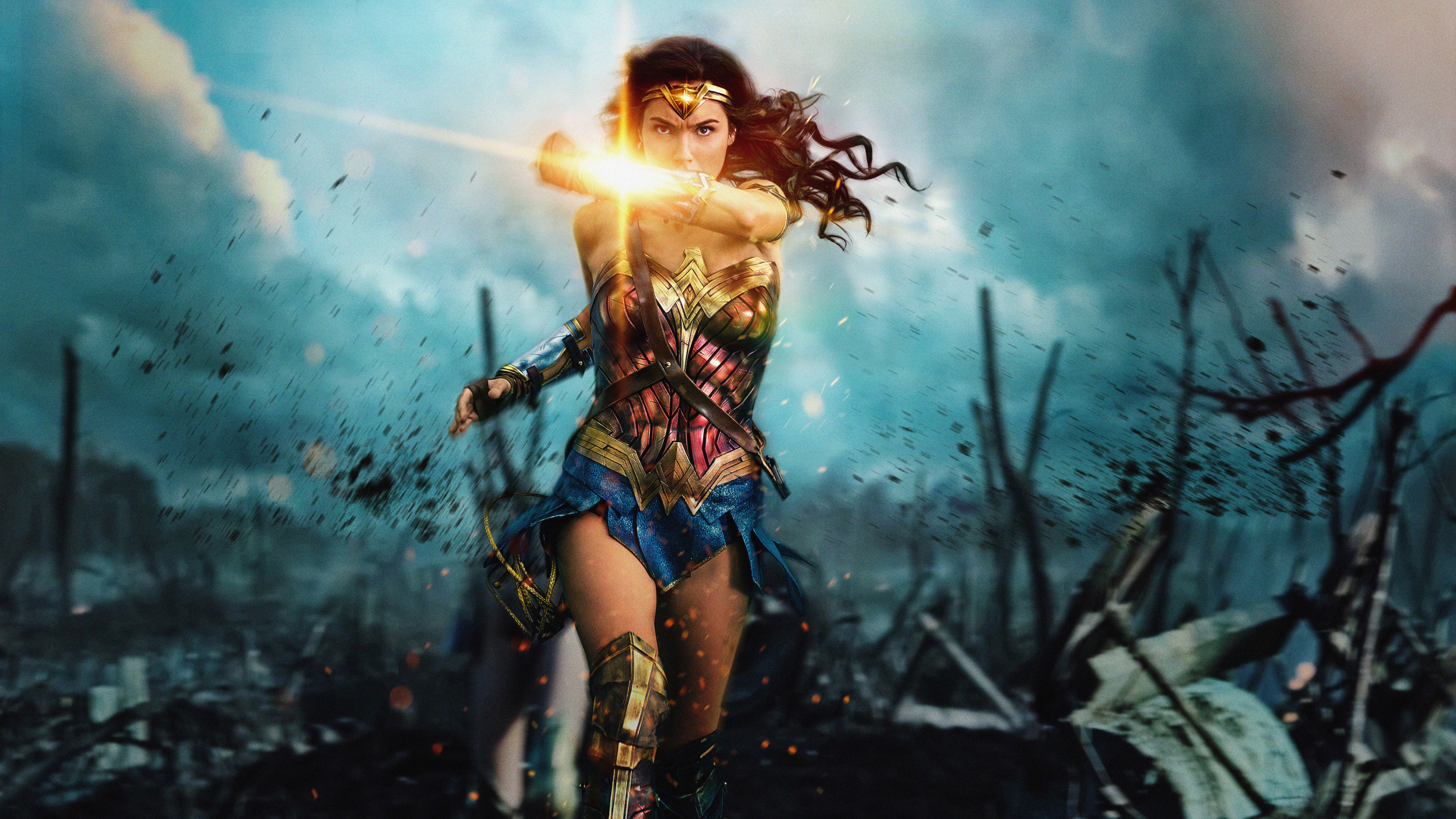 Обои чудоженщина, мифология, небо, девушка, супергеройское кино в разрешении 7680x4320