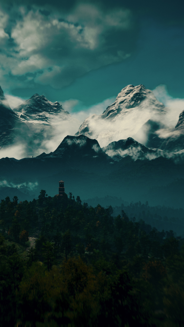 Обои far cry 3, far cry 4, природа, облако, гора в разрешении 750x1334