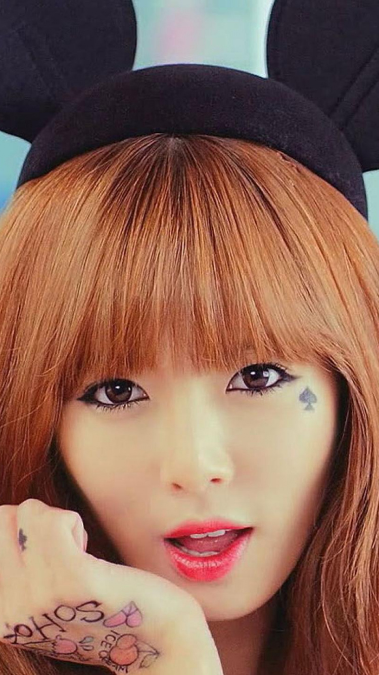 Обои Хайюня мороженое, хайюня, мороженое, 4Minute, волосы в разрешении 750x1334