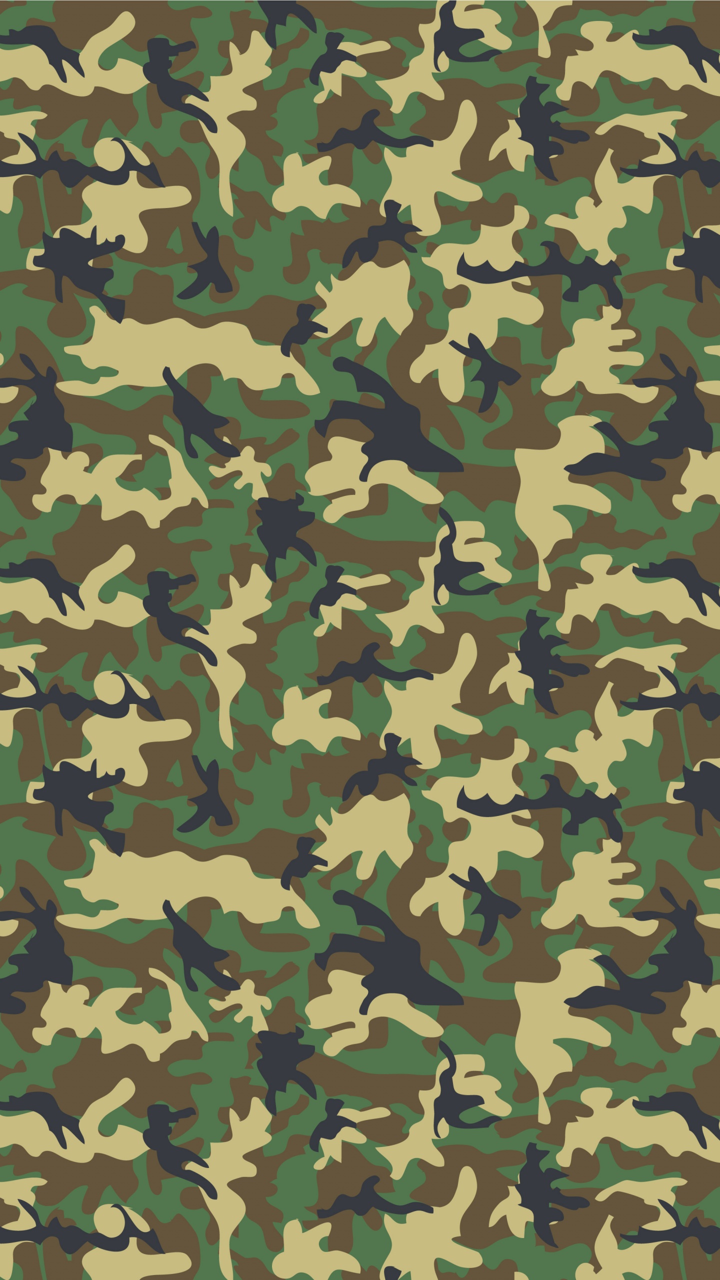 Обои камуфляж, военный камуфляж, узор, одежда, лист в разрешении 1440x2560