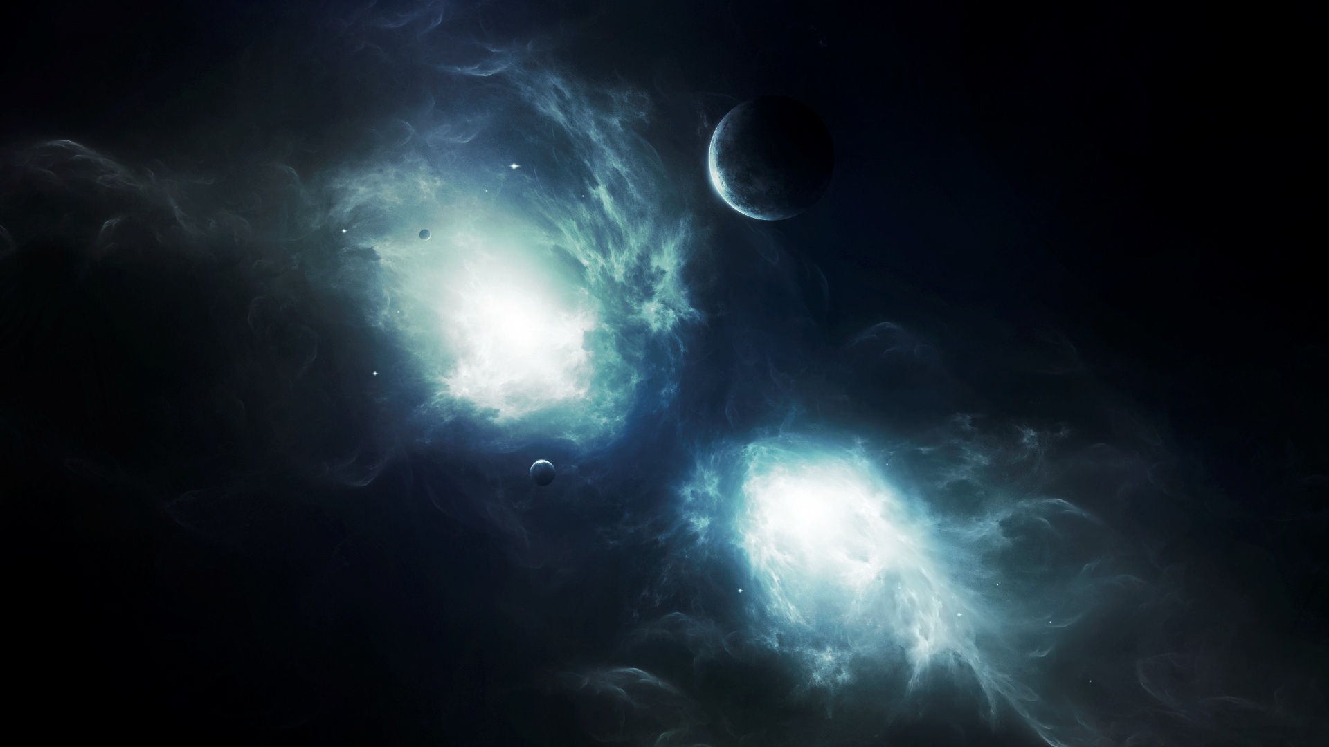 Обои туманность, космос, земля, атмосфера, космическое пространство в разрешении 1920x1080