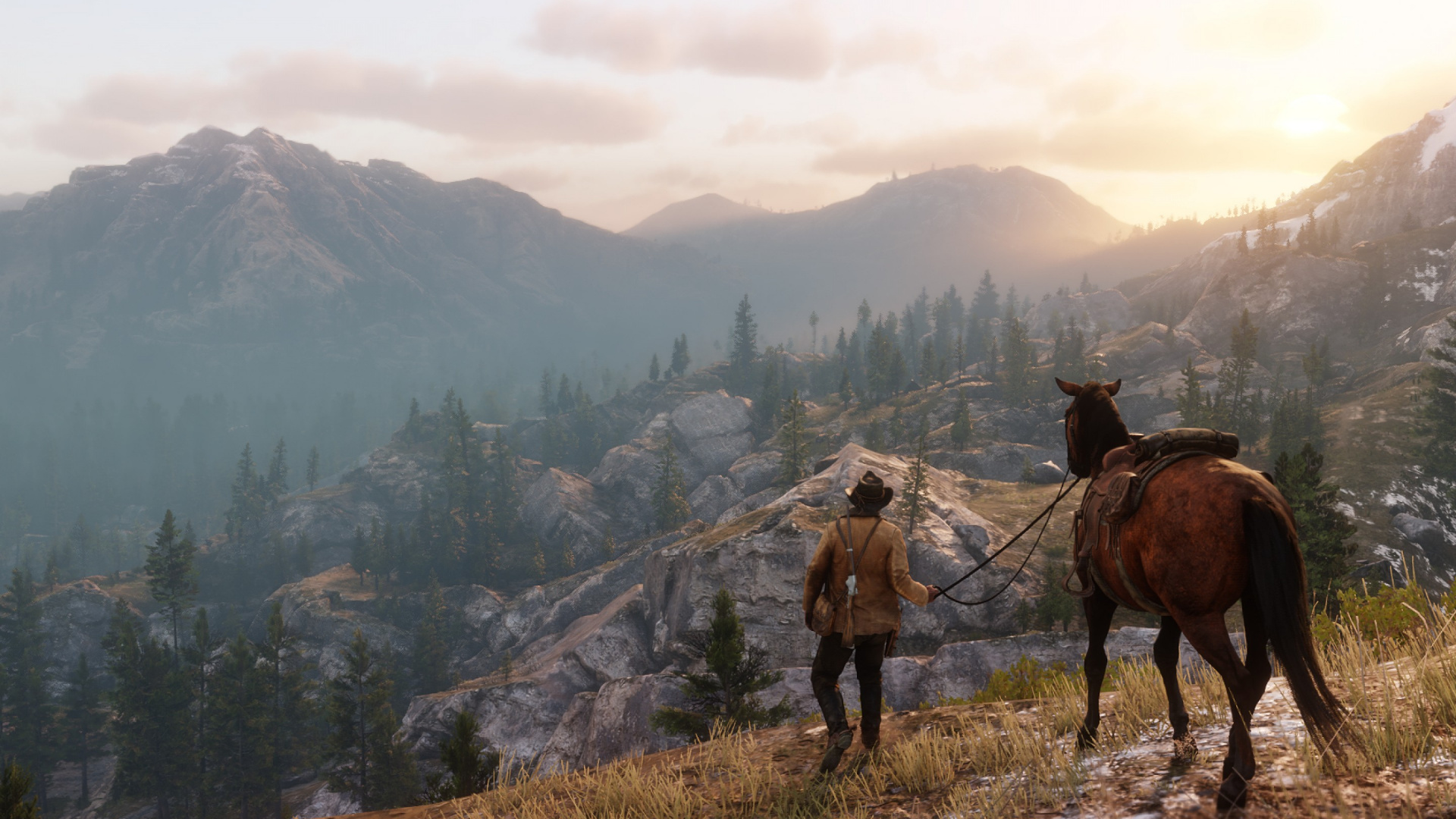 Обои red dead redemption 2, red dead redemption, grand theft auto v, Красный Мертвых Онлайн, Рокстар игры в разрешении 1920x1080