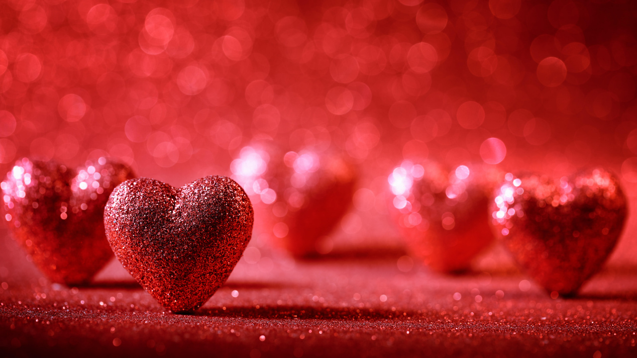 Обои День Святого Валентина, сердце, красный цвет, любовь, роман в разрешении 1280x720