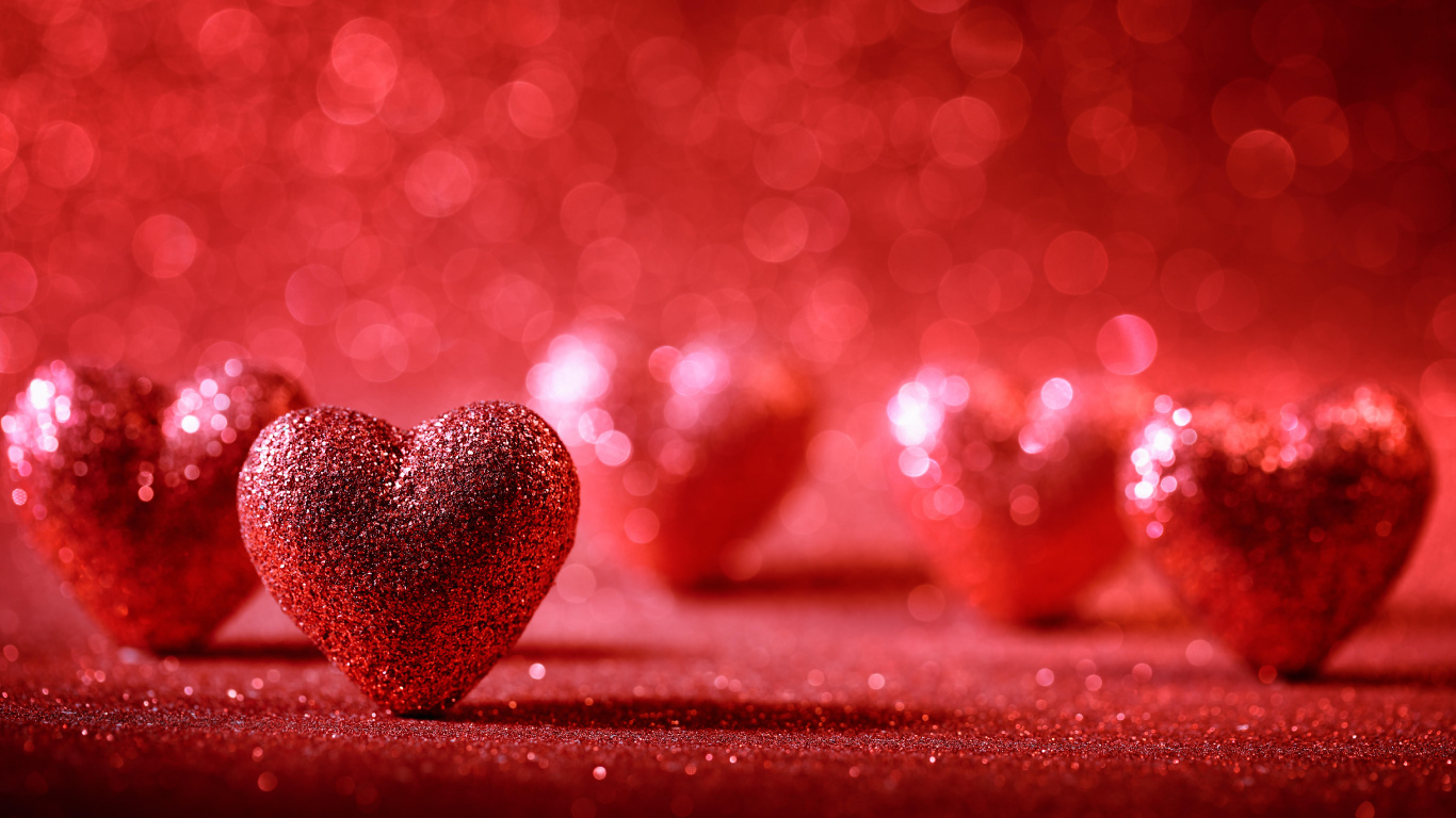 Обои День Святого Валентина, сердце, красный цвет, любовь, роман в разрешении 1366x768