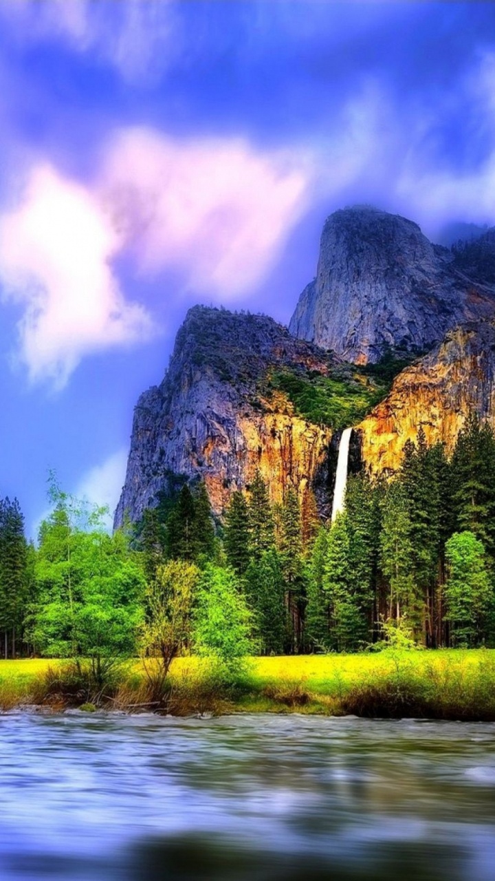 Обои водопад, реки, Невада Осень, лес, природа в разрешении 720x1280