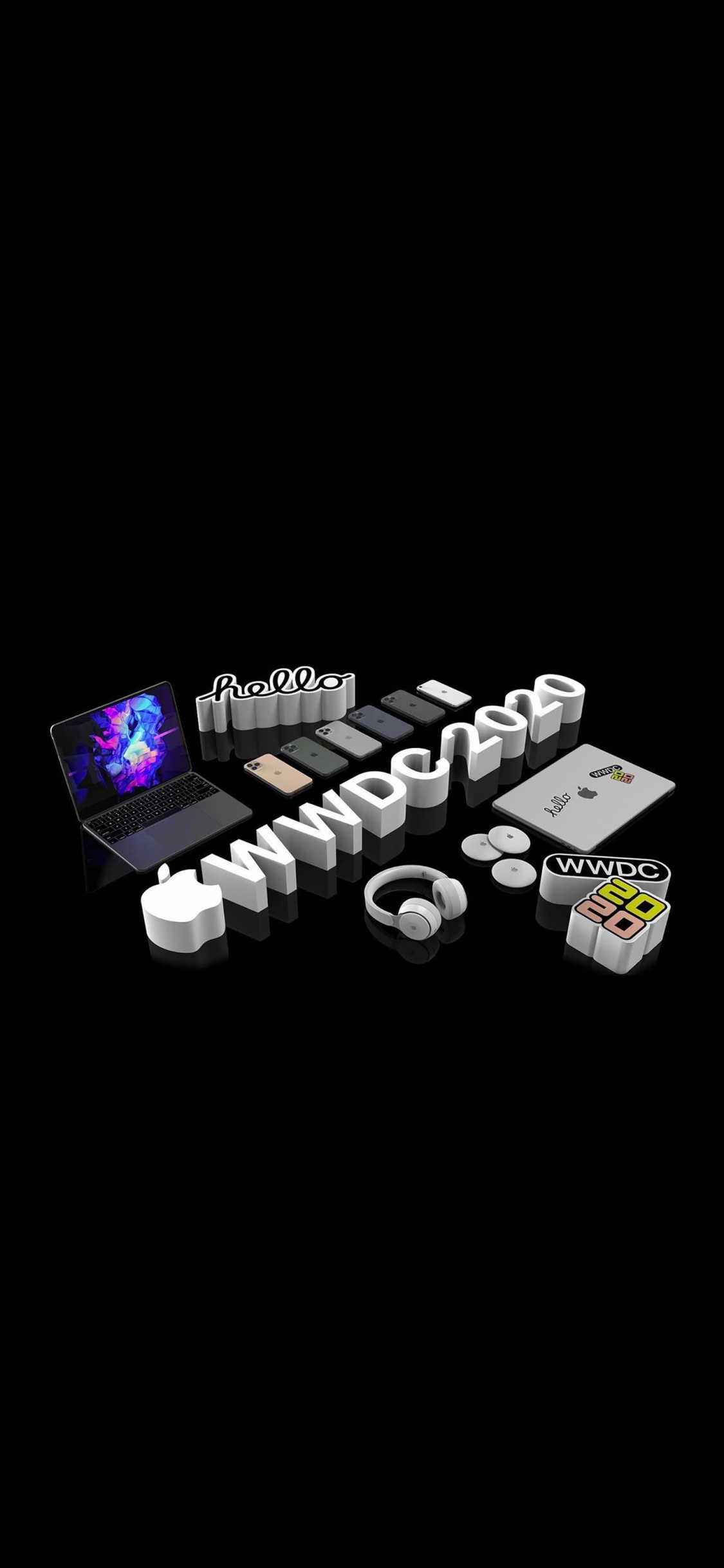 Обои apple, амолед, iPhone, WWDC 2020, яблоко в разрешении 1125x2436