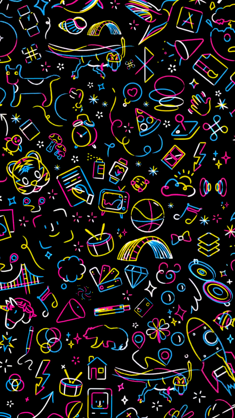 Обои яблоко, арт, узор, круг, пурпурный цвет в разрешении 750x1334