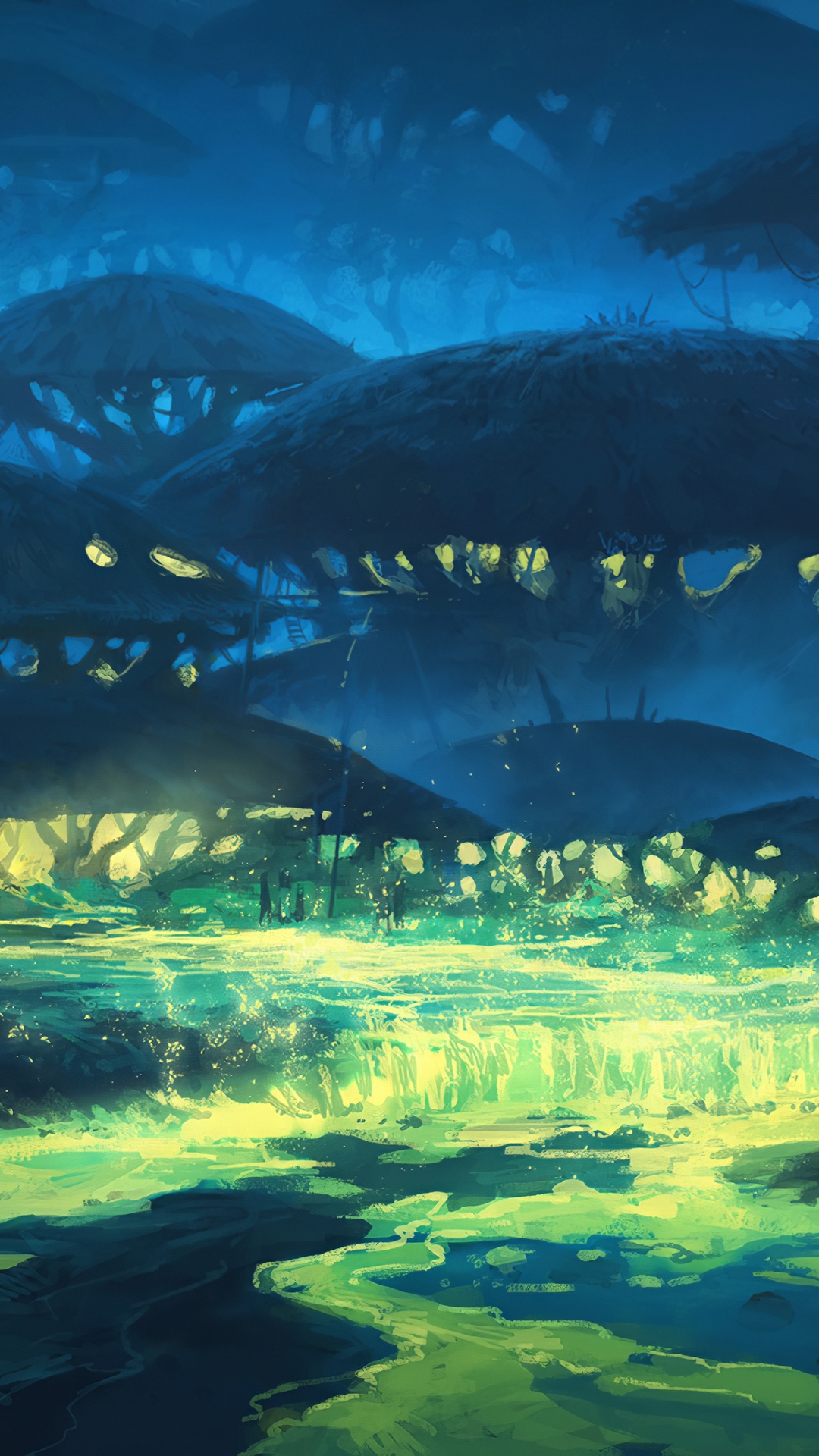 Обои Андреас Роча, иллюстрация, концепт арт, арт, вода в разрешении 1080x1920