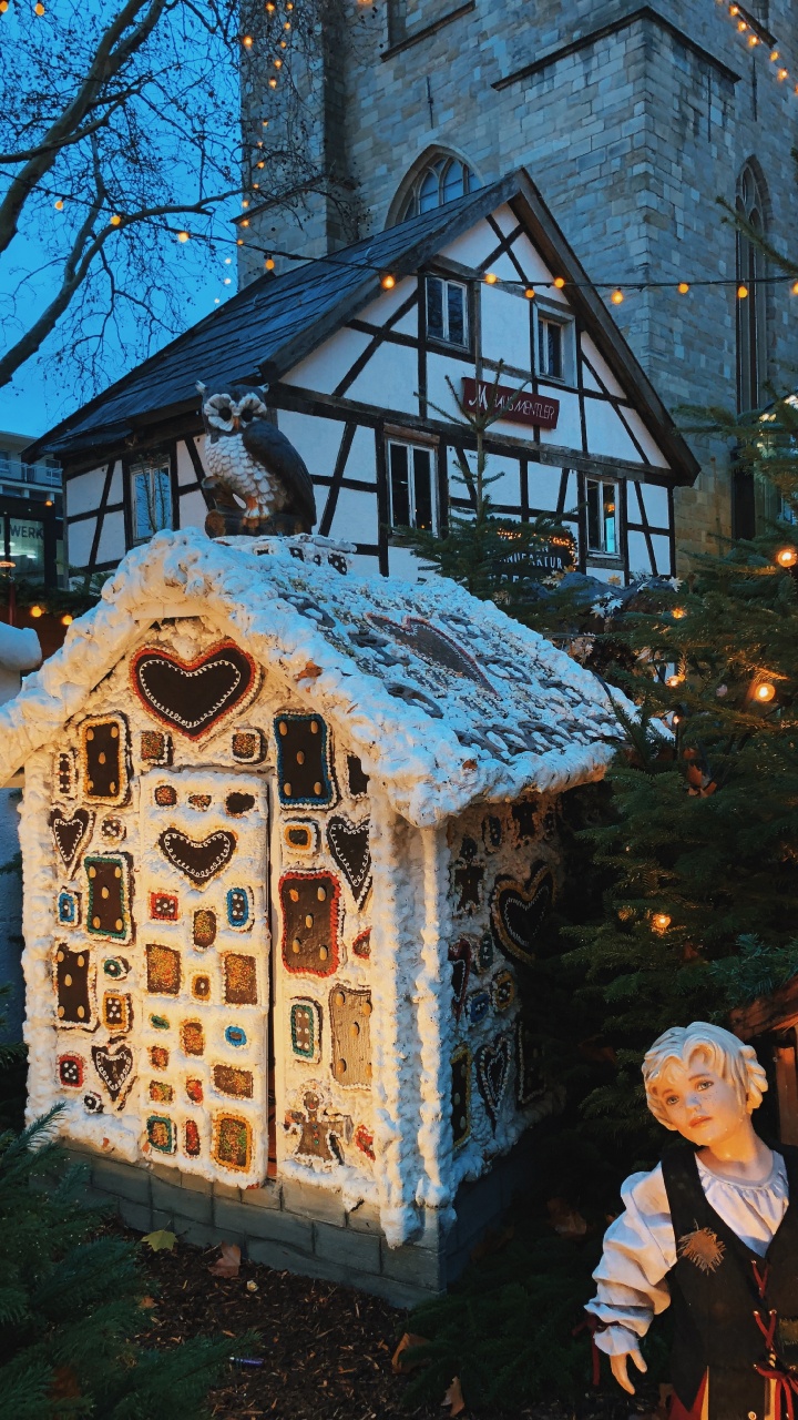 Обои зима, Хаус, Рождественские украшения, родина, праздник в разрешении 720x1280