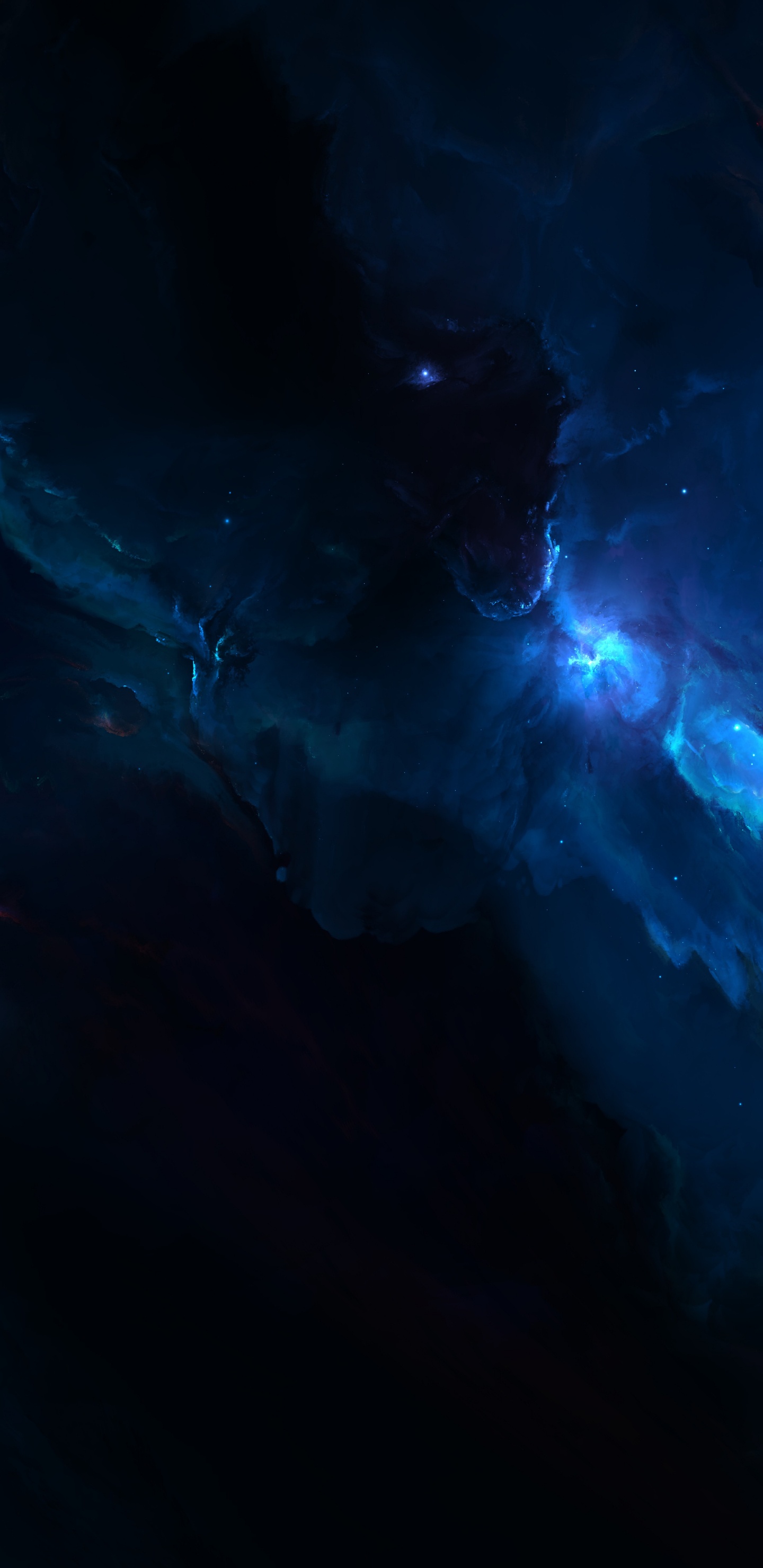 Обои звезда, синий, электрик, свет, темнота в разрешении 1440x2960