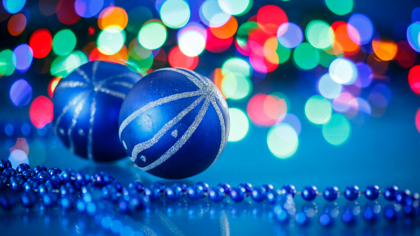 Обои свет, Новый год, синий, синий цвет, мир в разрешении 1366x768