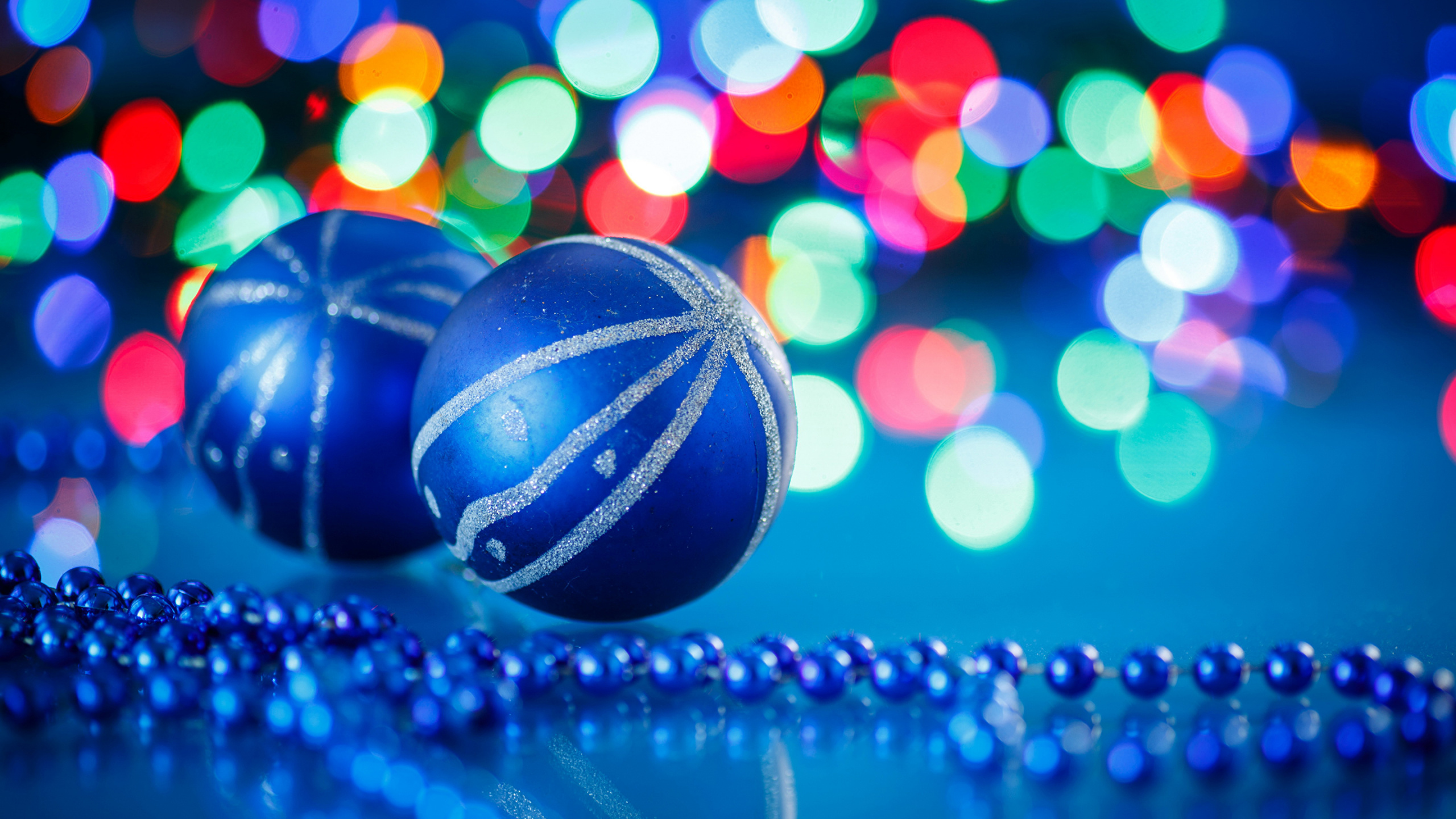 Обои свет, Новый год, синий, синий цвет, мир в разрешении 2560x1440