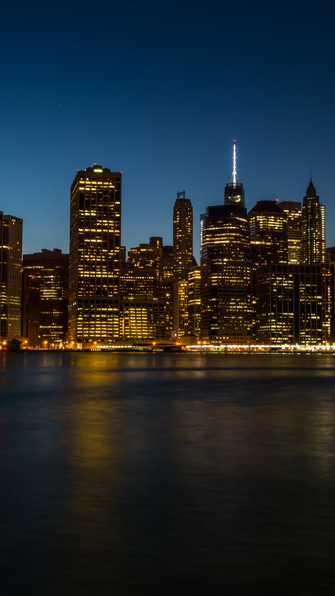 Обои архитектура, Манхеттен, линия горизонта, небо, ориентир в разрешении 1080x1920