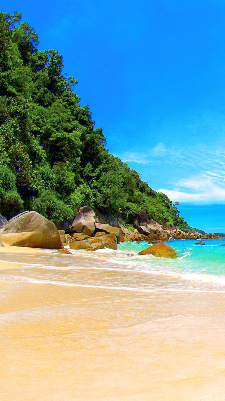 Обои пляж, водоем, море, берег, побережье в разрешении 750x1334