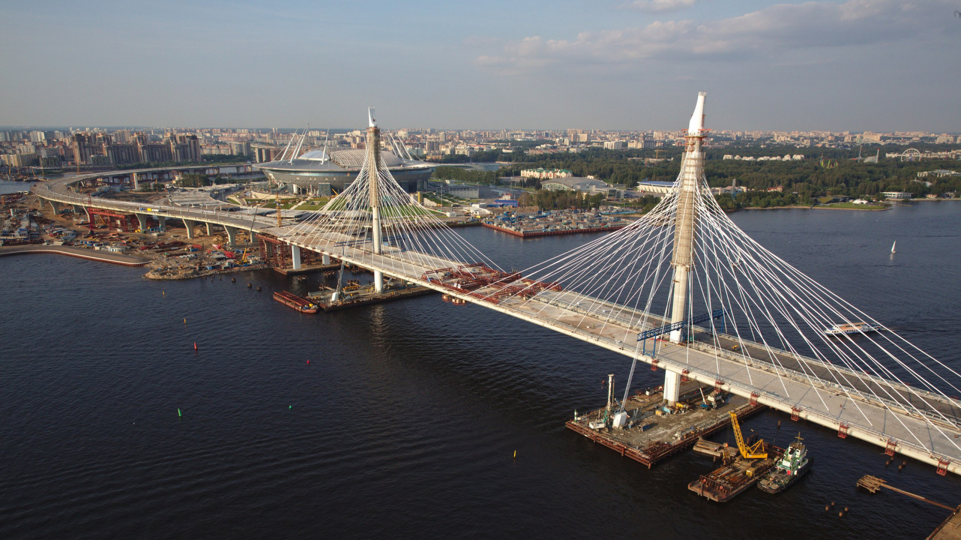 Обои вантовый мост, мост, балочный мост, подвесной мост, арочный мостик в разрешении 1920x1080