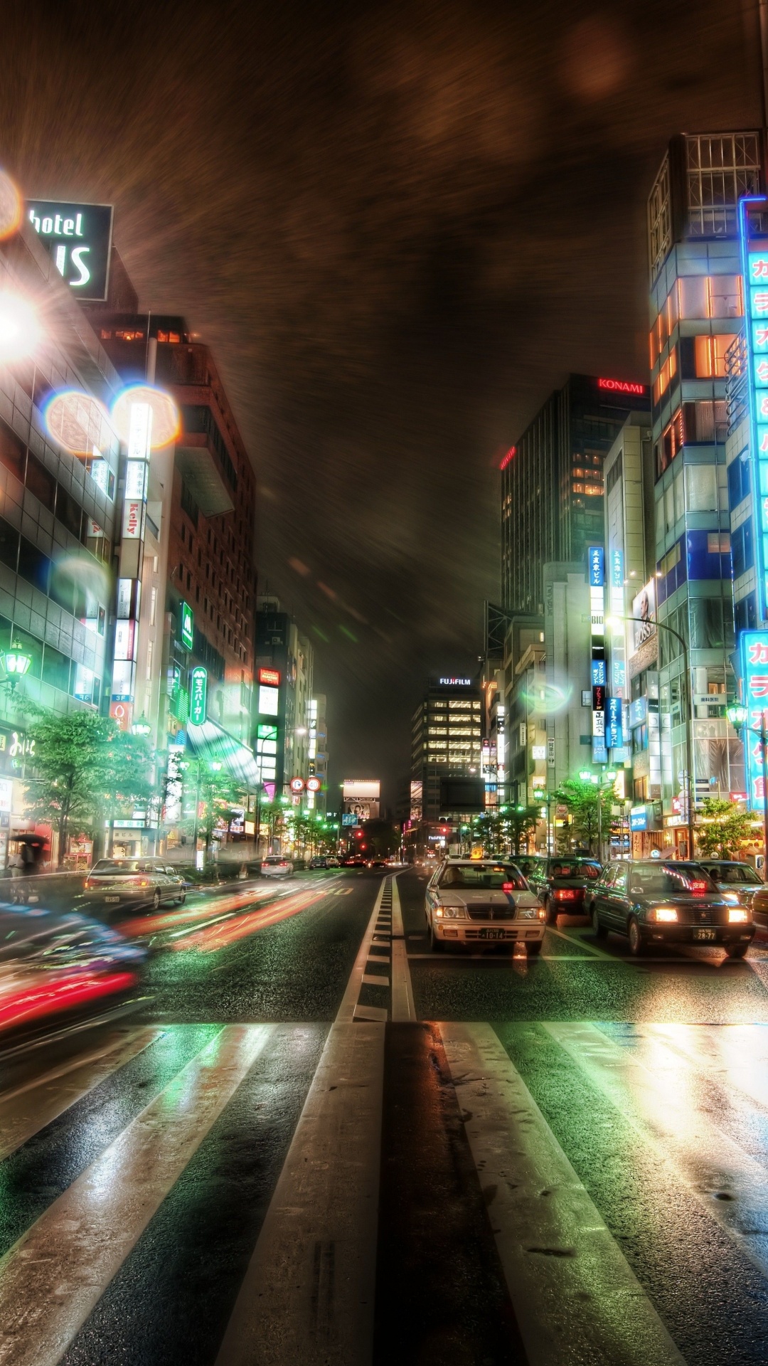 Обои город, ночь, городской район, метрополия, ориентир в разрешении 1080x1920