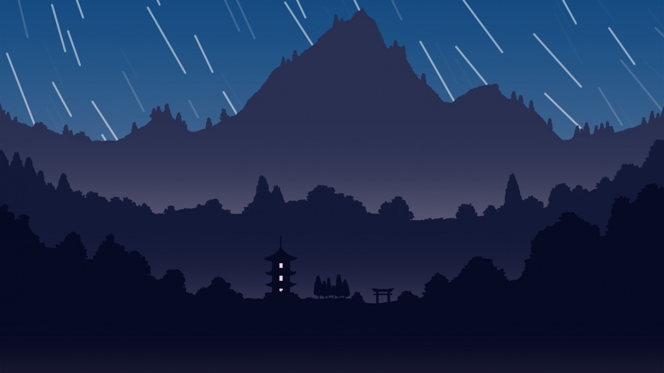 Обои синий, атмосфера, ночь, облако, космос в разрешении 1366x768