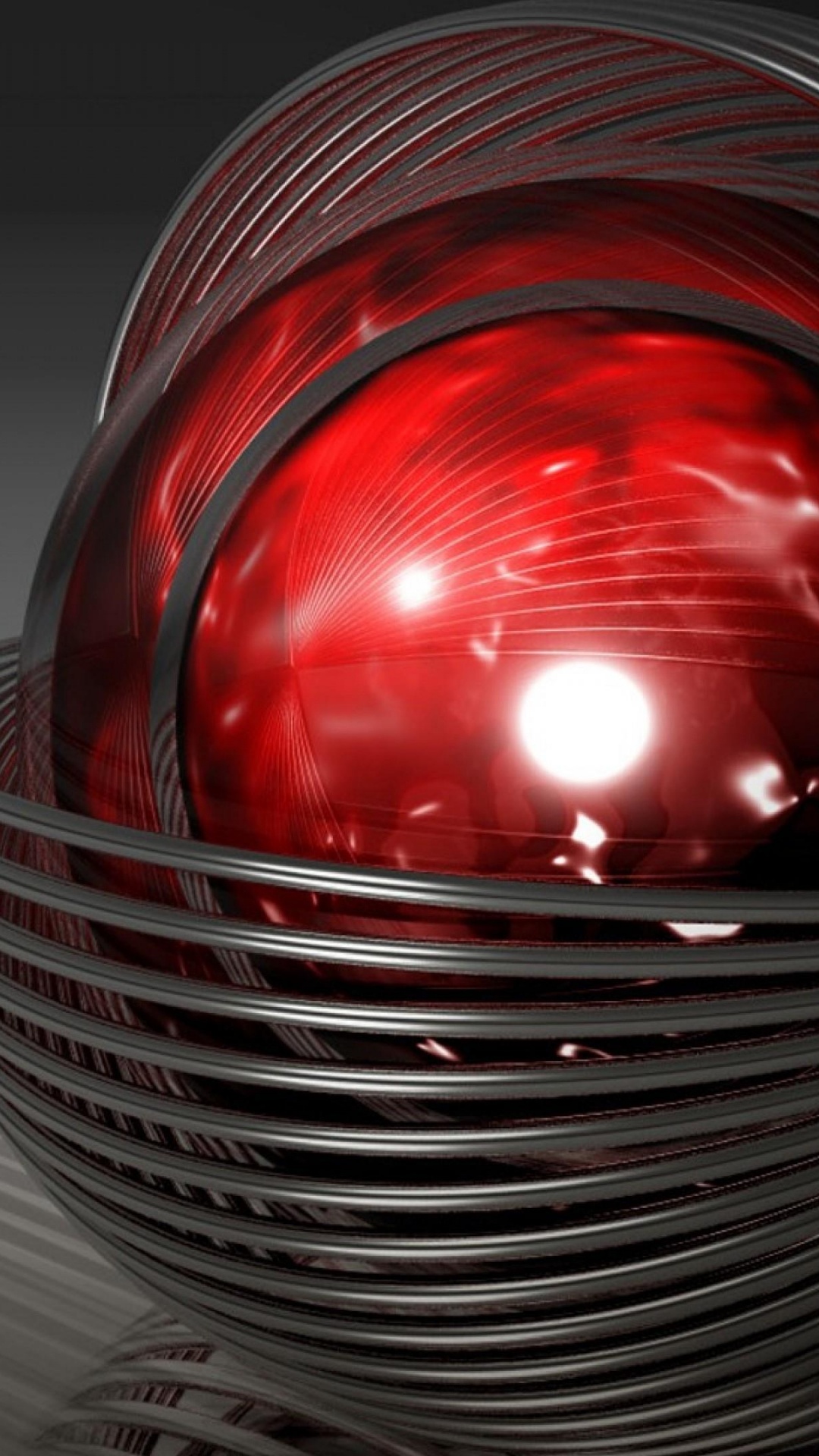 Обои красный цвет, автомобильное освещение, свет, сфера, отражение в разрешении 1080x1920