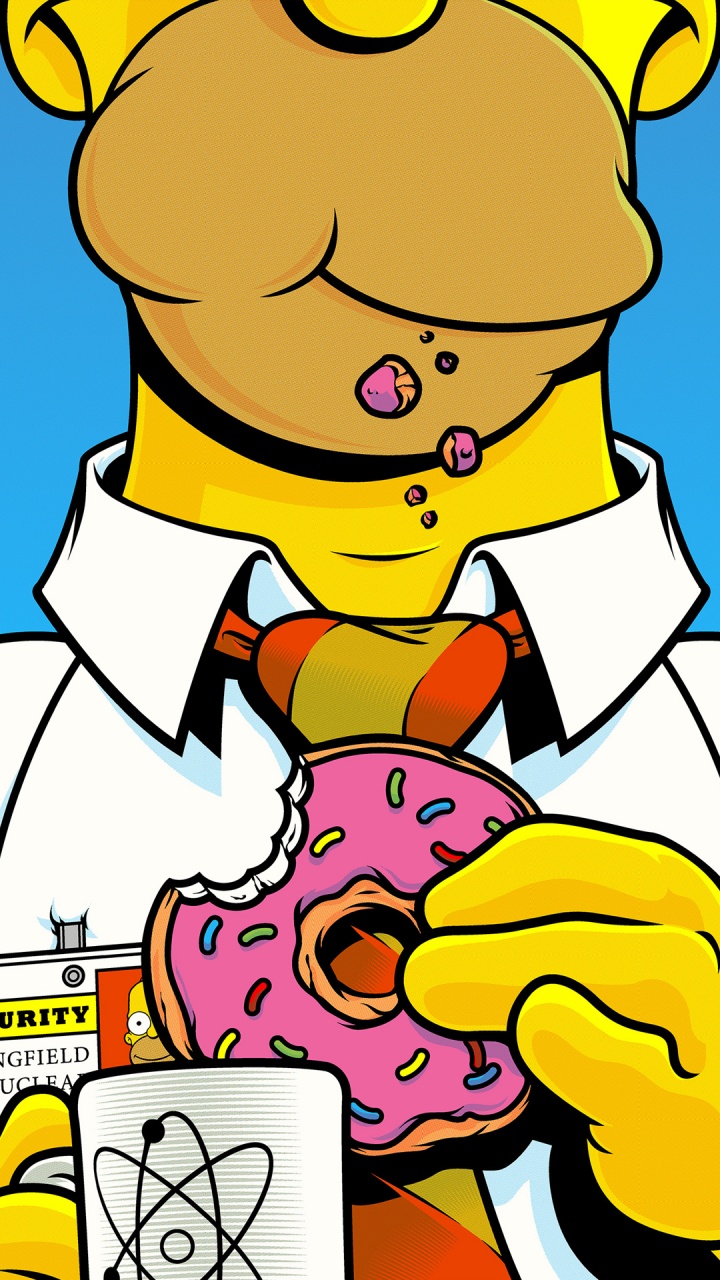 Обои Гомер Симпсон, Барт Симпсон, живопись, Лиза Симпсон, рисование в разрешении 720x1280