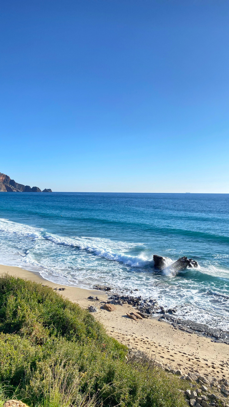 Обои Клеопатра Бич, ветровая волна, бухточка, вода, гидроресурсы в разрешении 750x1334