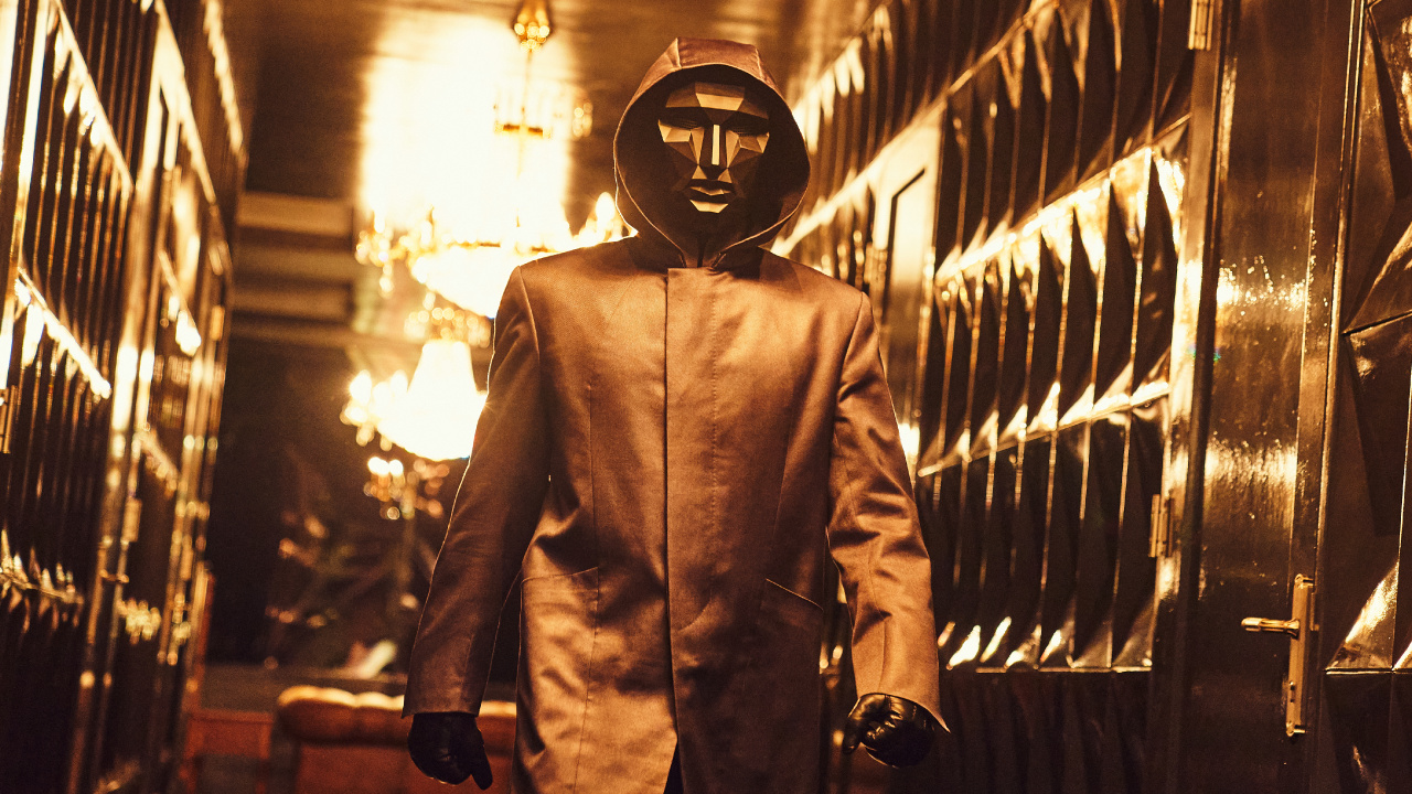 Обои игра в кальмара, хост игры кальмаров, Сон Ги-Хун, о иль-нам, нетфликс в разрешении 1280x720