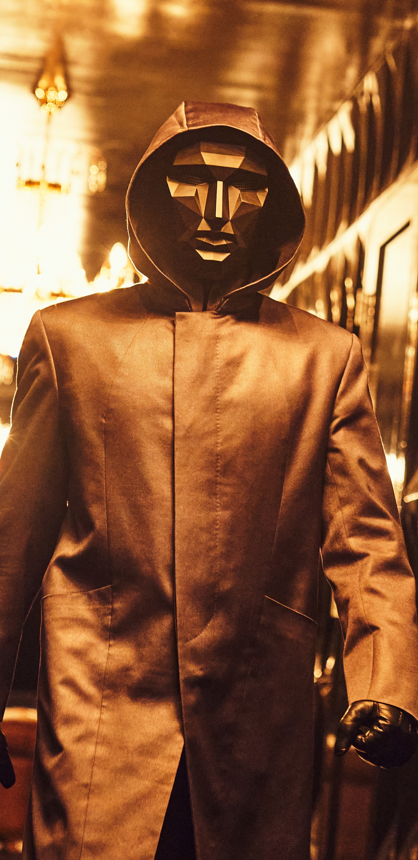 Обои игра в кальмара, хост игры кальмаров, Сон Ги-Хун, о иль-нам, нетфликс в разрешении 1440x2960