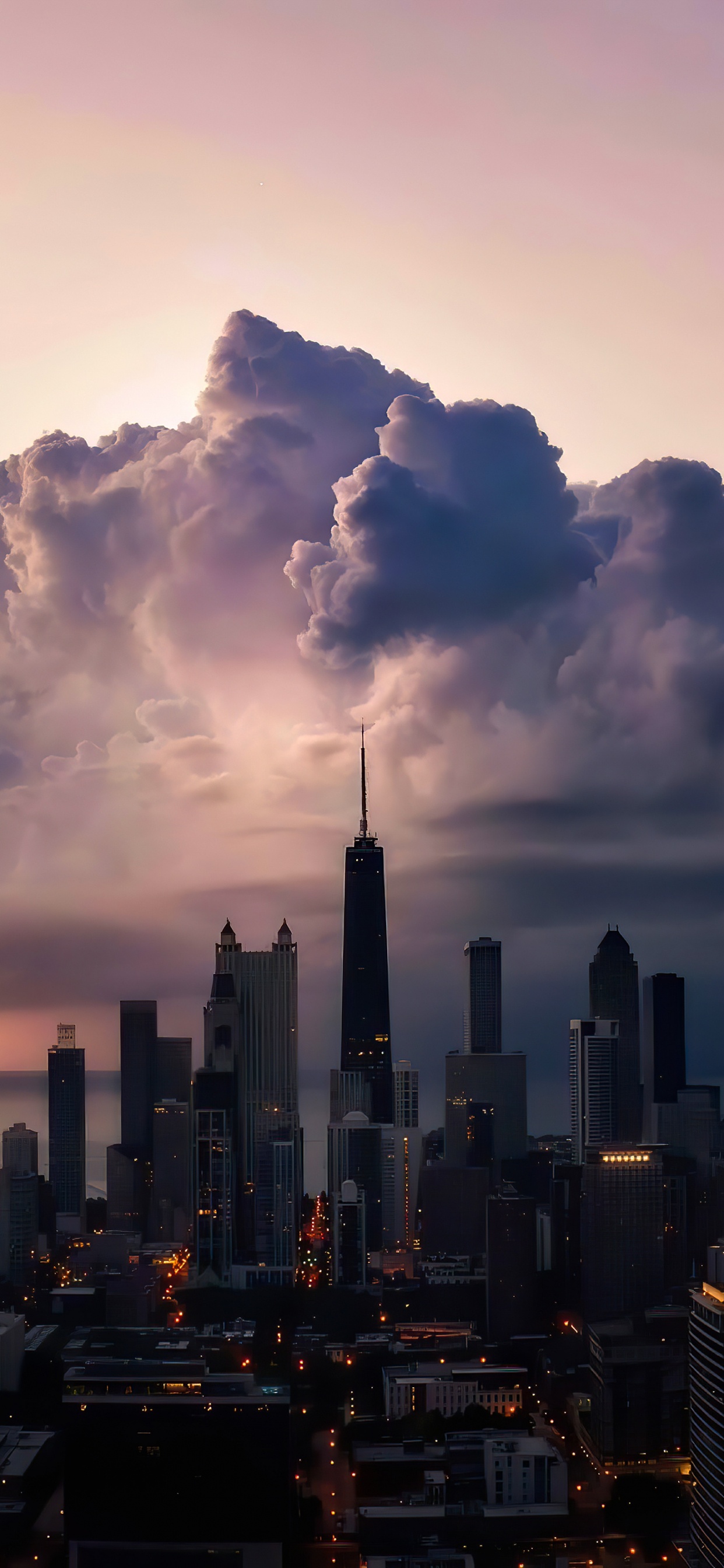 Обои городской пейзаж, облако, атмосфера, здание, небоскреб в разрешении 1242x2688