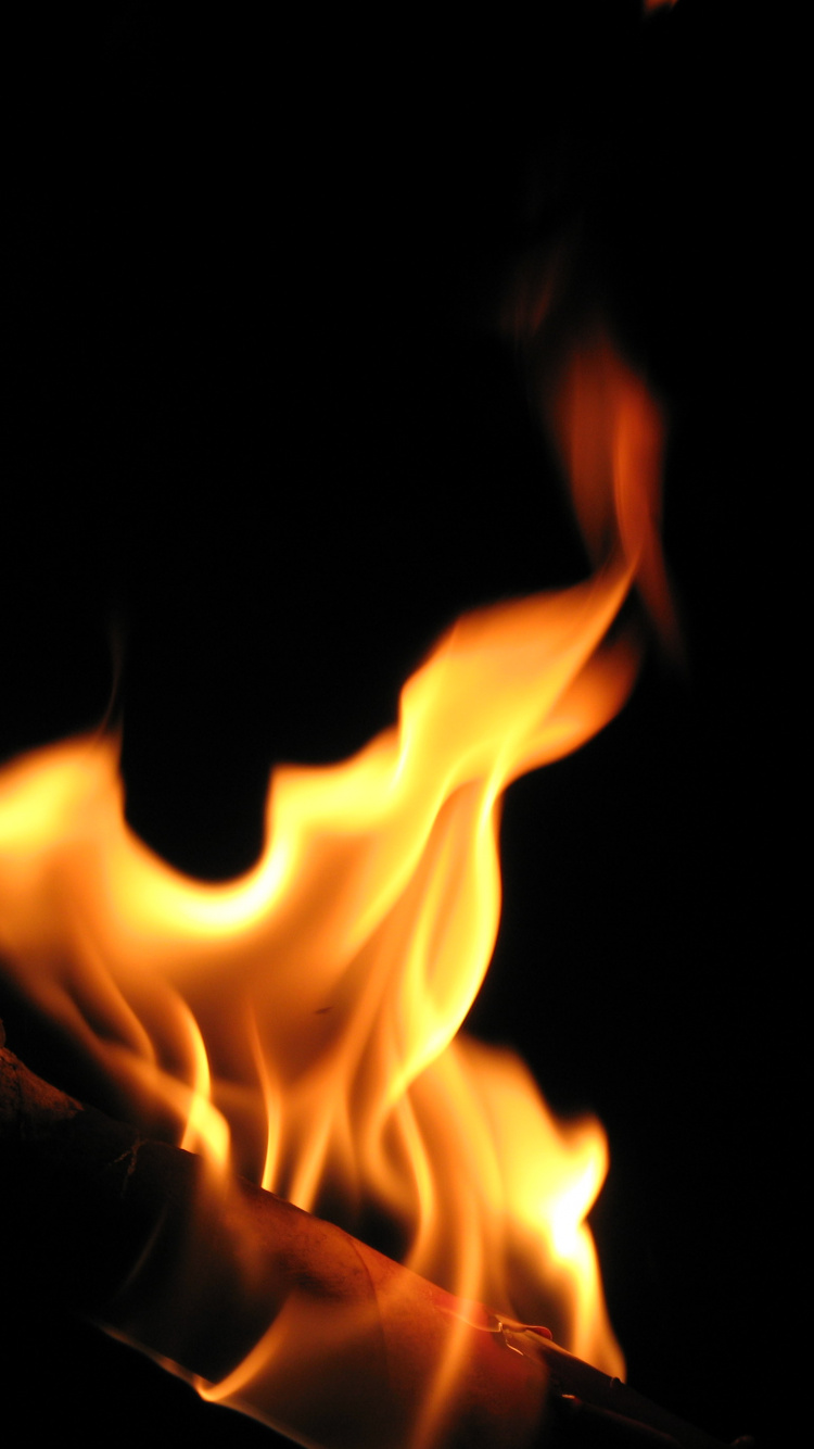 Обои пламя, огонь, тепло, темнота, меч в пламени в разрешении 750x1334