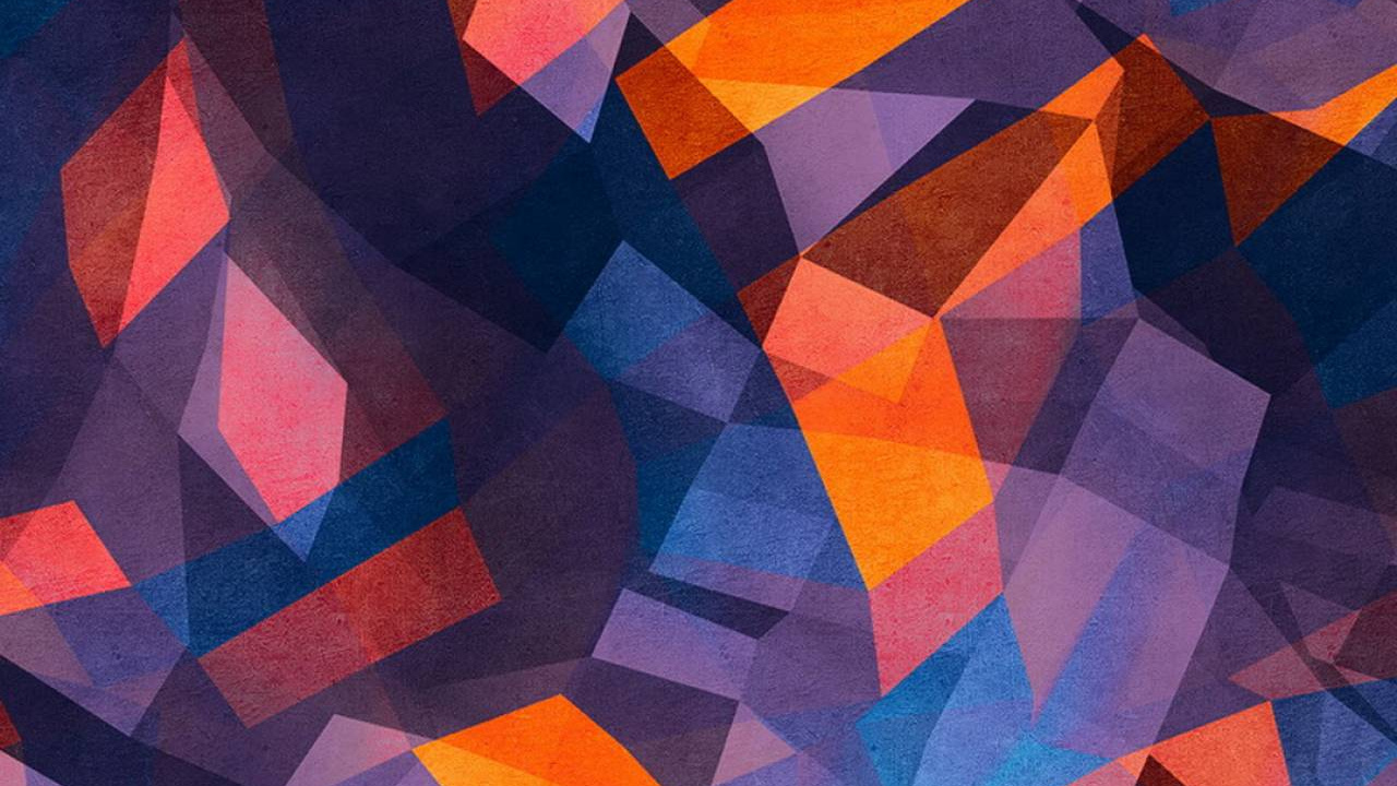 Обои синий, узор, Апельсин, пурпур, треугольник в разрешении 1280x720