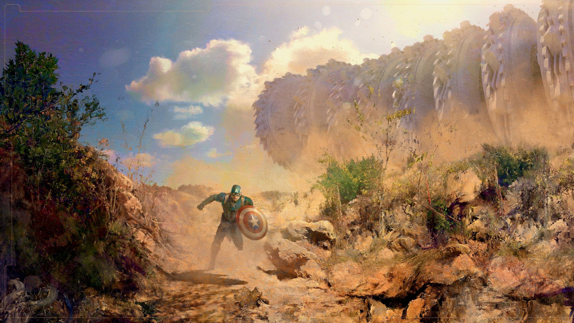 Обои Танос, Капитан Америка, Халк, marvel, арт в разрешении 1920x1080