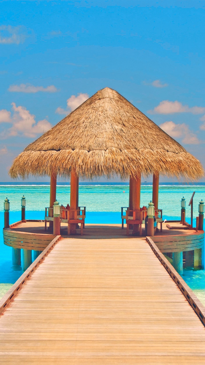 Обои прибежище, пляж, спа, отпуск, тропическая зона в разрешении 720x1280