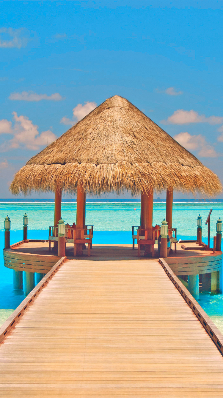 Обои прибежище, пляж, спа, отпуск, тропическая зона в разрешении 750x1334