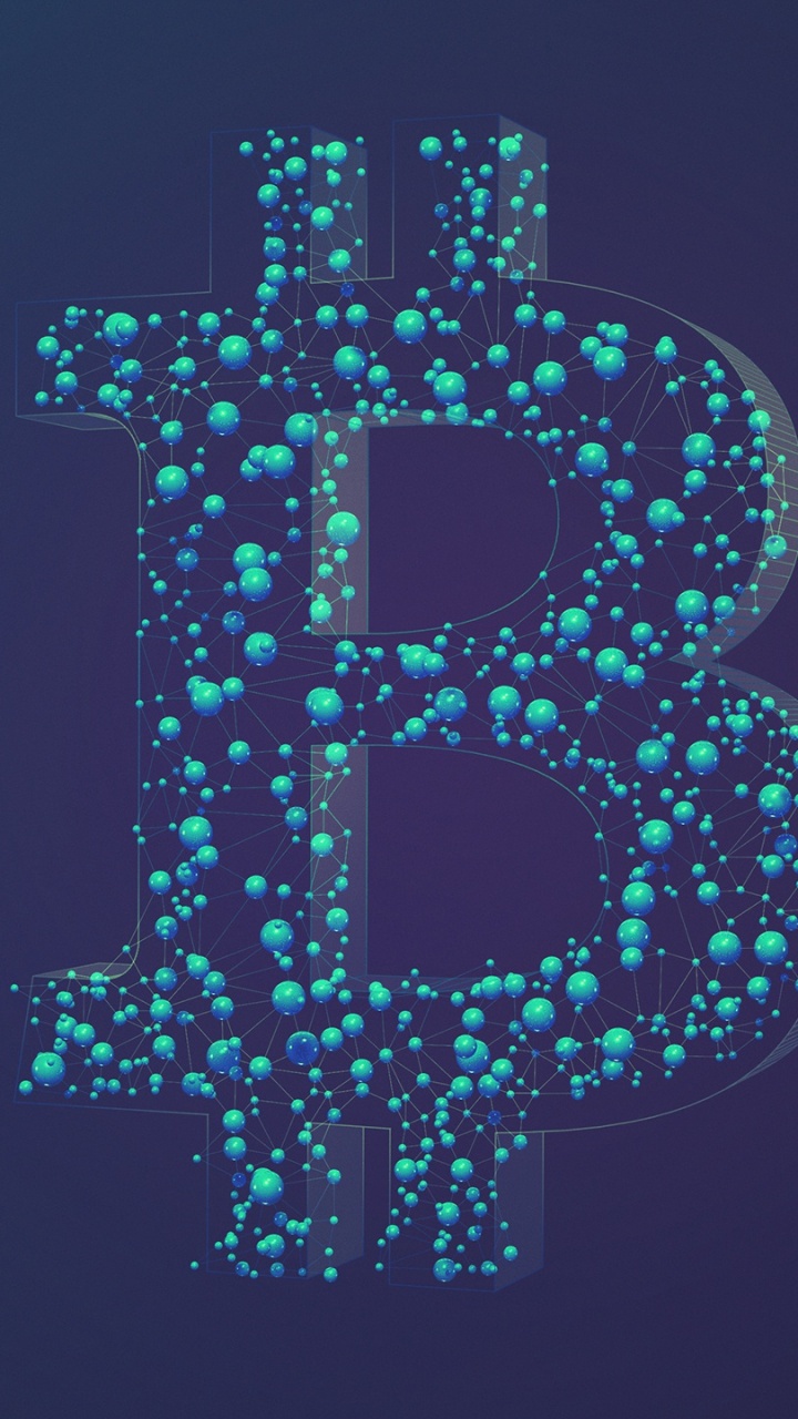 Обои биткоин, Криптовалюта, минимализм, окно, Аква в разрешении 720x1280