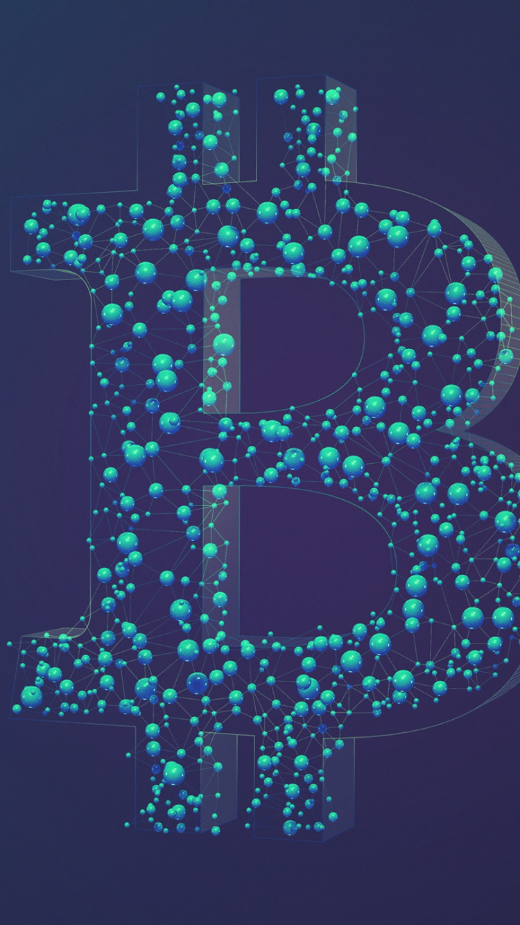 Обои биткоин, Криптовалюта, минимализм, окно, Аква в разрешении 750x1334