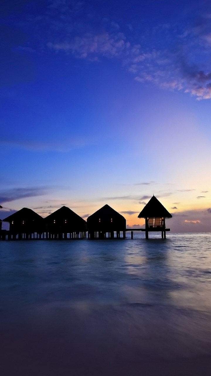 Обои закат, море, горизонт, восход солнца, сумрак в разрешении 720x1280