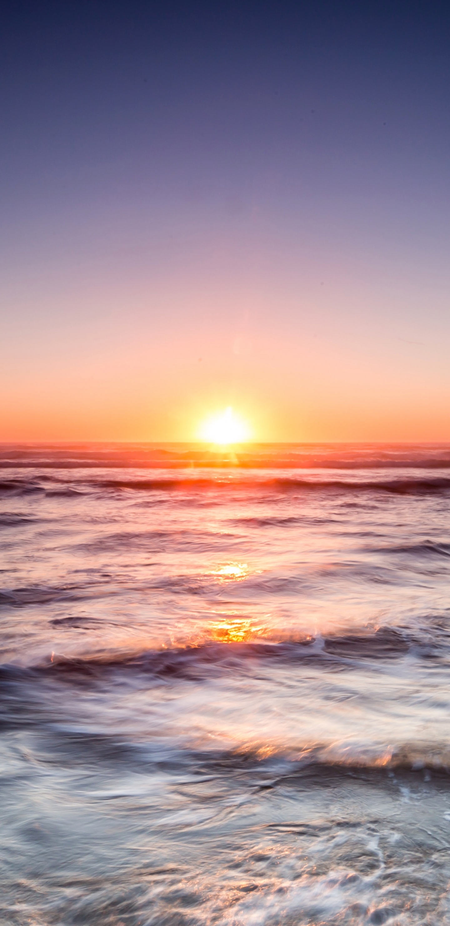 Обои океан, природа, вода, послесвечение, жидкий в разрешении 1440x2960