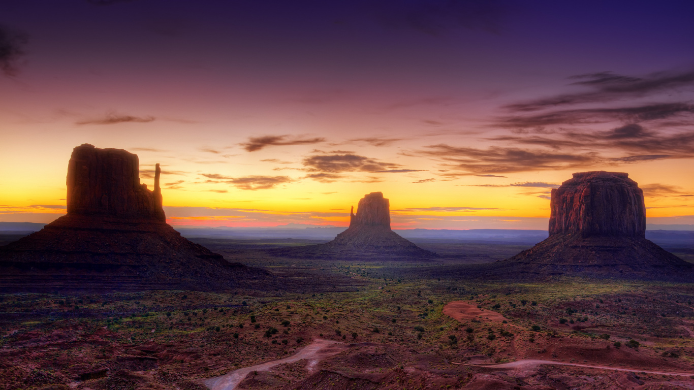 Обои закат, природа, бьютт, природный ландшафт, формирование в разрешении 1366x768