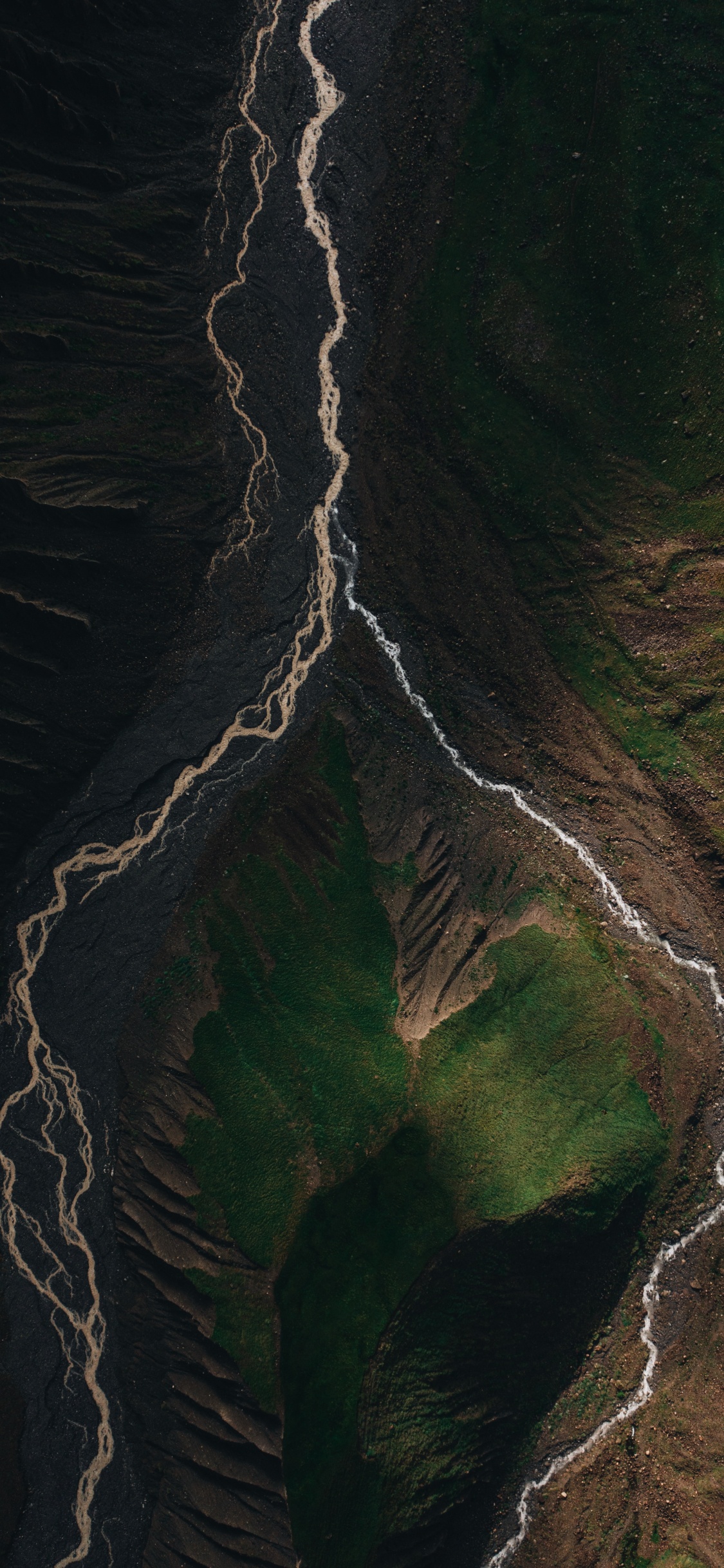 Обои вода, земля, арт, андроид, древесина в разрешении 1125x2436