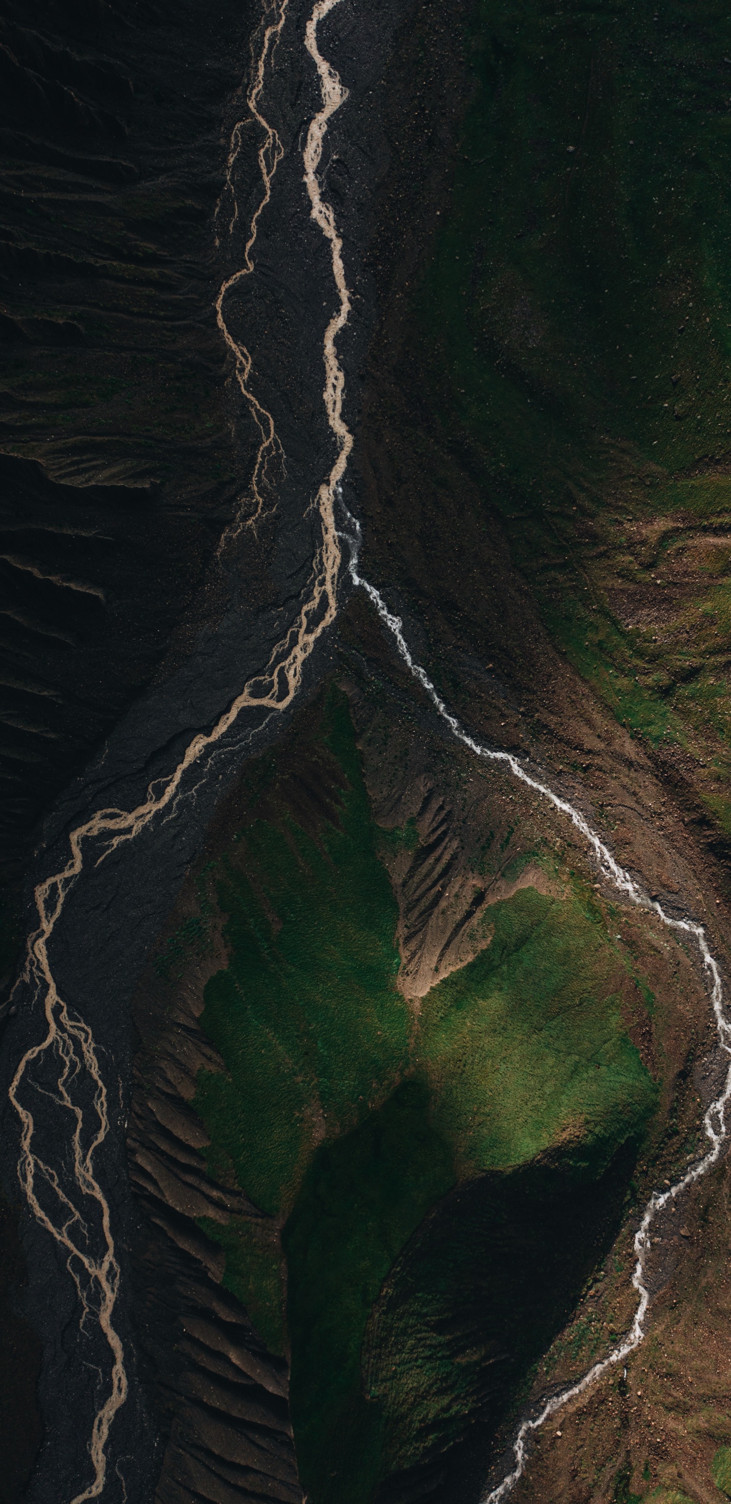 Обои вода, земля, арт, андроид, древесина в разрешении 1440x2960